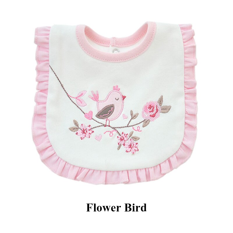 Spitze Blumen Baby Lätzchen Mädchen Kleinkinder Bandana Weiche Baumwolle Absorbieren Spucktuch Neugeborenen Baby Schal Burp Kleinkinder Prinzessin Zubehör: 2pcs Flower Bird