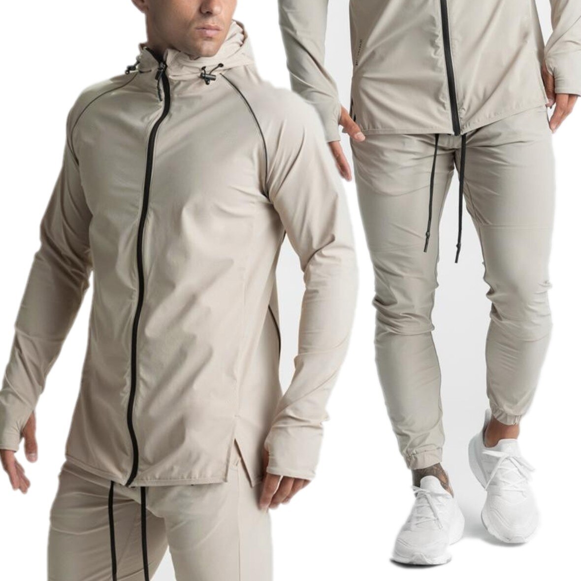 X-2 Men's Fleece Tracksuit Set – Zip Up Jacket & Jogger Pants For Gym, Running, Or Lounge