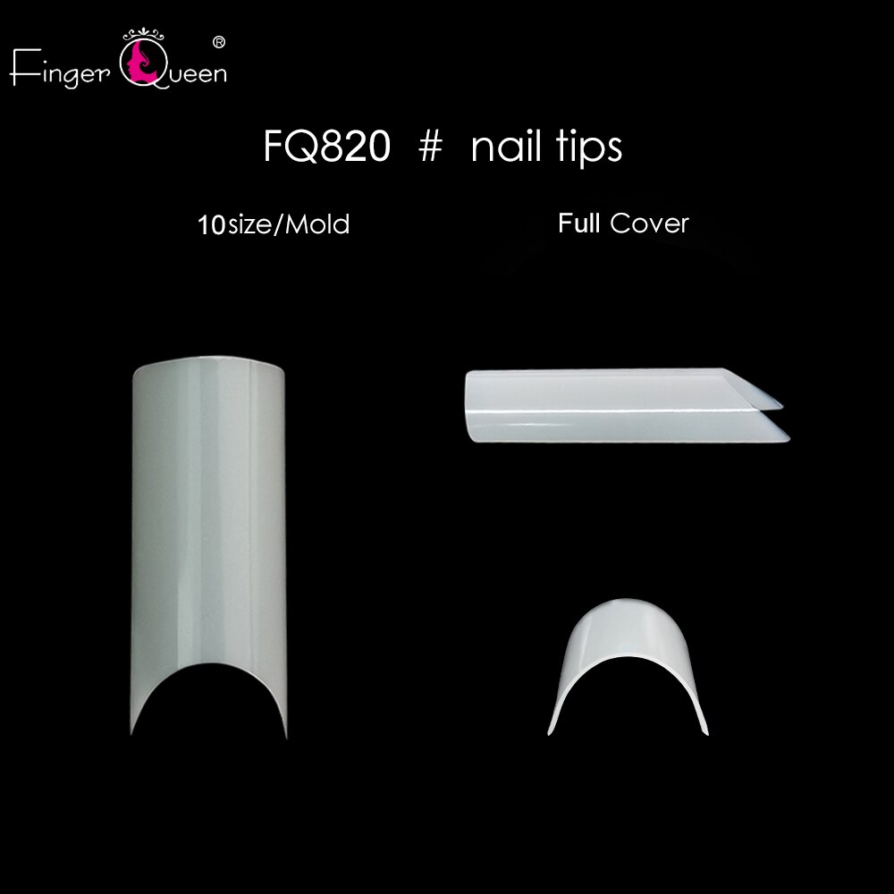 Plastic Nails 500Pcs Clear Nail Tips C Shape Faux Ongle French Manucure Medium Nails Dual Form Nail System Kit: NATURAL-500P