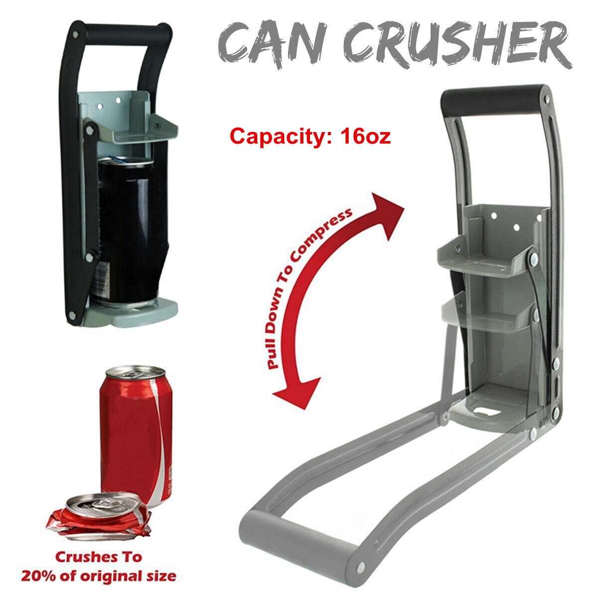 Iron 16 Ounces Heavy Duty Can Crusher Smasher Soda Beer Cola Budweiser Recycling Tool Home Dispensing Can Crusher Bottle Opener