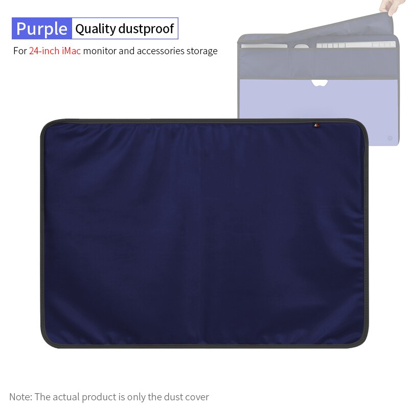 PU Leather Monitor Dust Cover for Apple iMac 24-inch Computer Protective Sleeve 24'' all-in-one PC Storage Organize: Purple