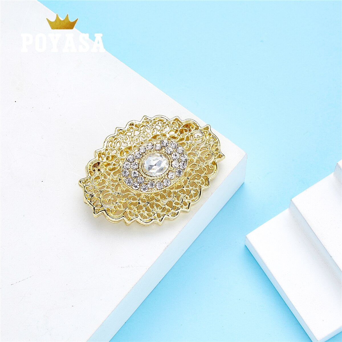 AUG Gold color brooch color stone jewelry alloy brooch