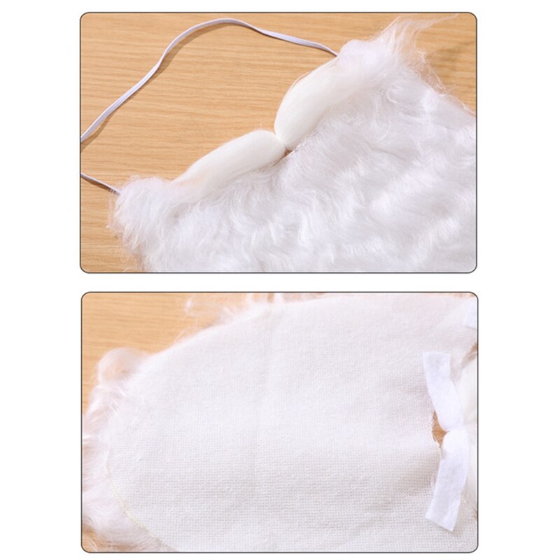 Witte Kerstman Snor Fancy Dress Kostuum Baard Set Kerst Xmas Party Decoratie Haarstukje Accessoires Baard