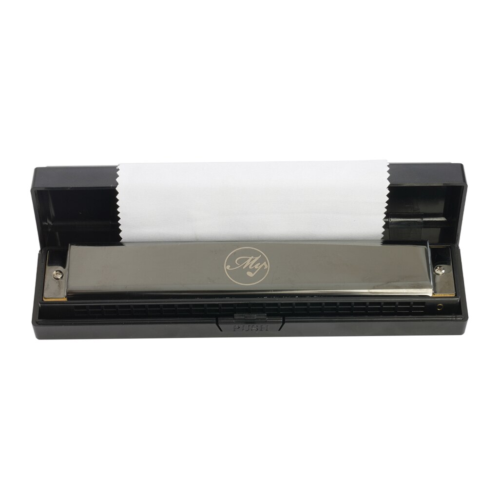 24 Hole Key of C Harmonica Mouth Organ Woodwind Instrument for Beginner Children: black
