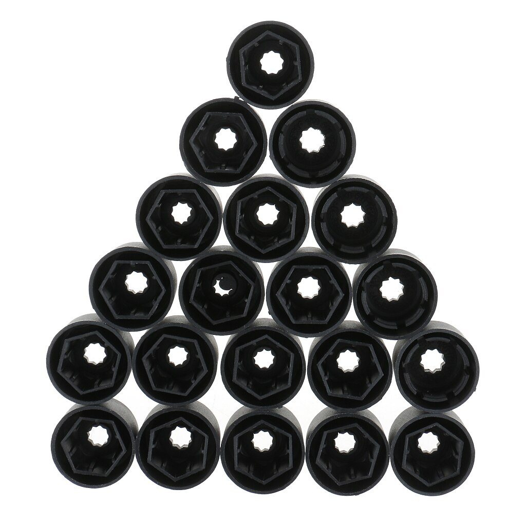20Pcs 17mm Wheel Nut Bolt Cover Caps – Grey Plastic, Universal Fit For VW, BMW, Mercedes