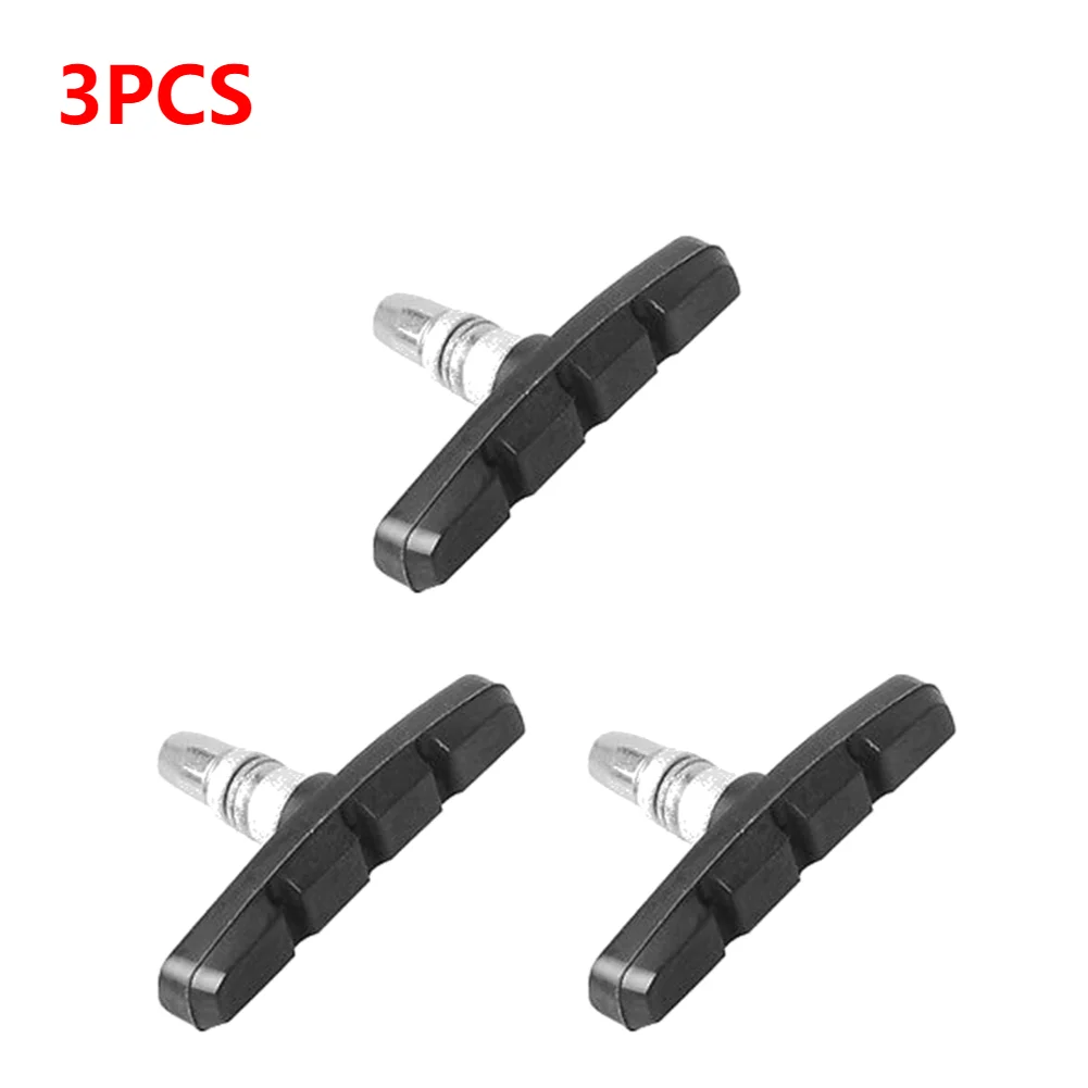 30-1Pcs Durable Bicycle Silent Brake Pads Cycling V Brake Holder Shoes Blocks Rubber 60MM Bike Parts For Mountain Folding Bikes: light yellow