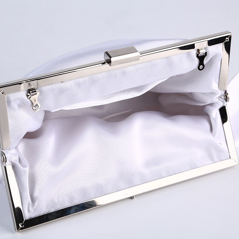 Party Avondtasje Mantian Geplooide Clutch Wedding Party Purse Avondtasje Zwart Wit Handtas 273