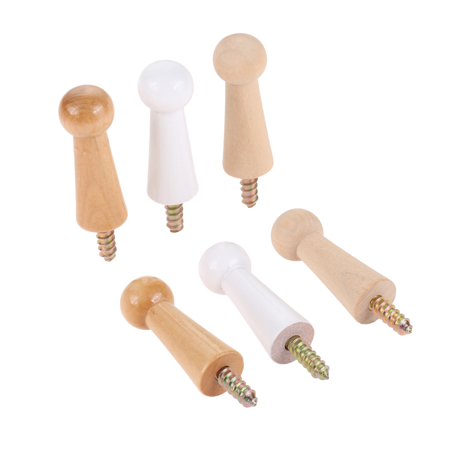 10Pc Schroef-Op Houten Haak Thuis Muur Decor Jasje Handdoek Mok Shaker Peg Haak + Schroef Wandmontage deur Badkamer Keuken Hanger
