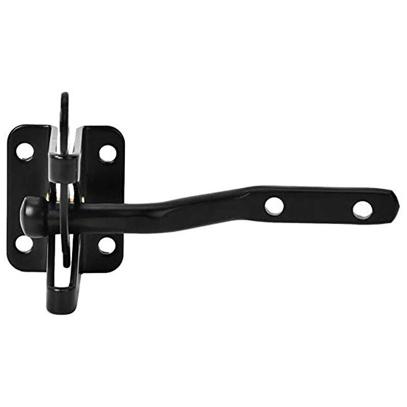 GTBL 2Pcs Self Locking Gate Latch Automatic Gravity Lever Fence Gate Lock for Wood Fence Gate Door Latches Steel Black