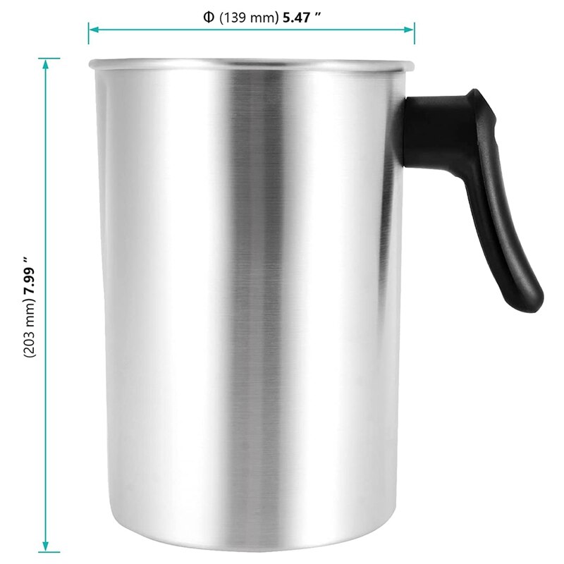 2 Packs Aluminum Candle Making Pouring Pot, 4 Pounds Wax Melting Pot with Dripless Pouring Spout &amp; Heat-Resisting Handle Promoti