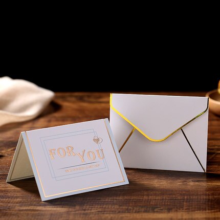 10 stk mini guld prægede tak kort valentine tillykke med fødselsdagen julefest bryllupsinvitationer brev lykønskningskort: For dig