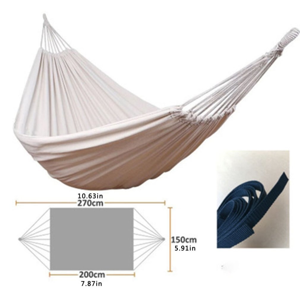 Outdoor Beach Double Canvas Hammock Indoor Balcony Lazy Swing Chair Beach Canvas Double Hammock Balcony Swing Chair: Strap