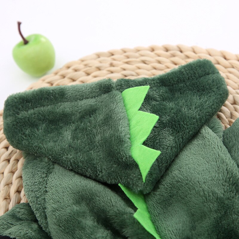 Morsom dinosaur kjæledyr katt kostyme halloween katt klær til små katter vinter varm fleece kattunge hettegensere frakk jakke hundeklær