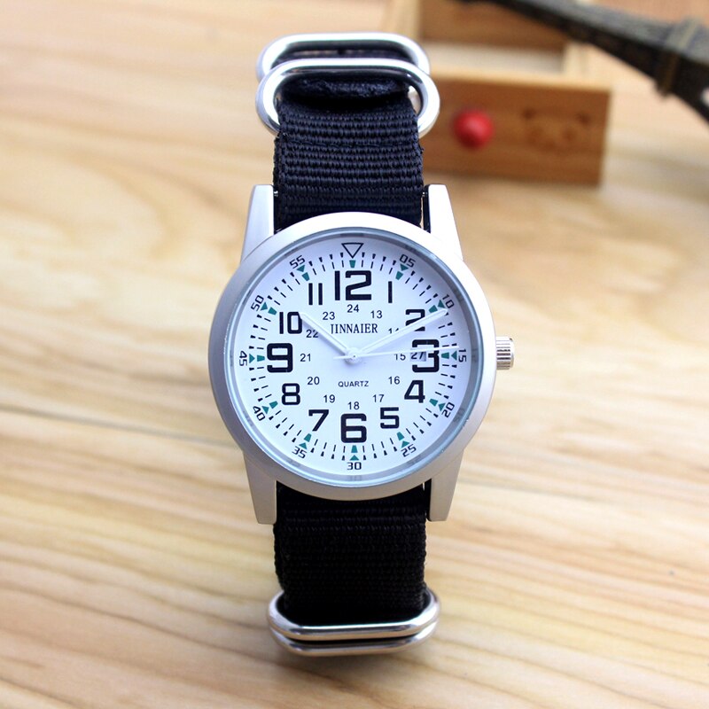 jinnaier koppels liefhebbers vrouwen mannen quartz sport horloges studenten Streep canvas elektronische waterdichte horloges klok