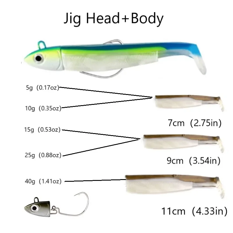 TEKNIK Jig Head 2 unids/bolsa señuelo Jig pececillo negro 5g 10g 15g 25g 40g señuelo de Jigging para lubina pececillo negro cebo Artificial giratorio