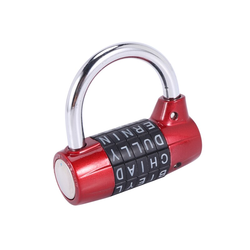 5 Letter Zinc Alloy Combination Padlock Code Password Lock Door Cabinet Drawer Bike Motorcycle Student Locker Locks: Silver