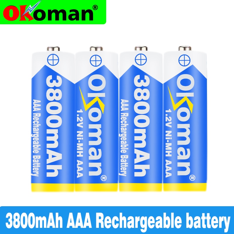 Nieuw AAA Batterij 3800mah 1.2v Ni-Mh AAA oplaadbare batterij voor Afstandsbediening Speelgoed licht Batery