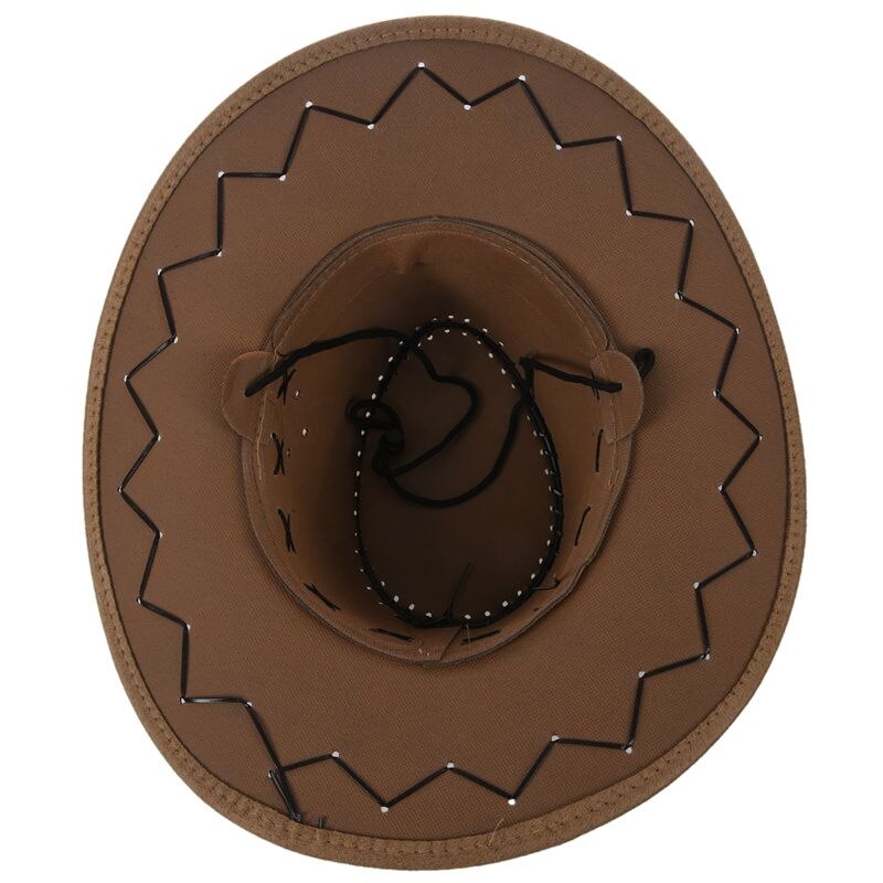 Retro Unisex Denim Wild West Cowboy Cowgirl Rodeo Fancy Dress Accessory Hats khaki