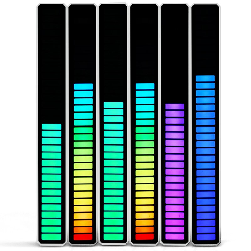 Visualisation du rythme de battement de musique, commande vocale, capteur de son, lumière, pour ordinateur de bureau, voiture, barre lumineuse RGB, affichage LED