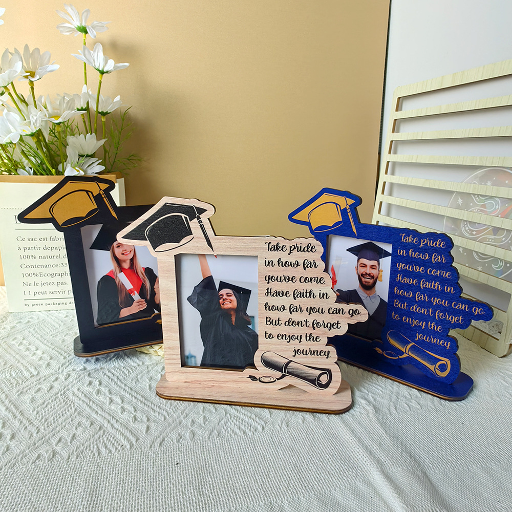 Cadre Photo de remise de diplôme en bois, bricolage, de remise de diplôme, cadre Photo d'affichage pour fête de remise de diplôme, support de bureau, décoration