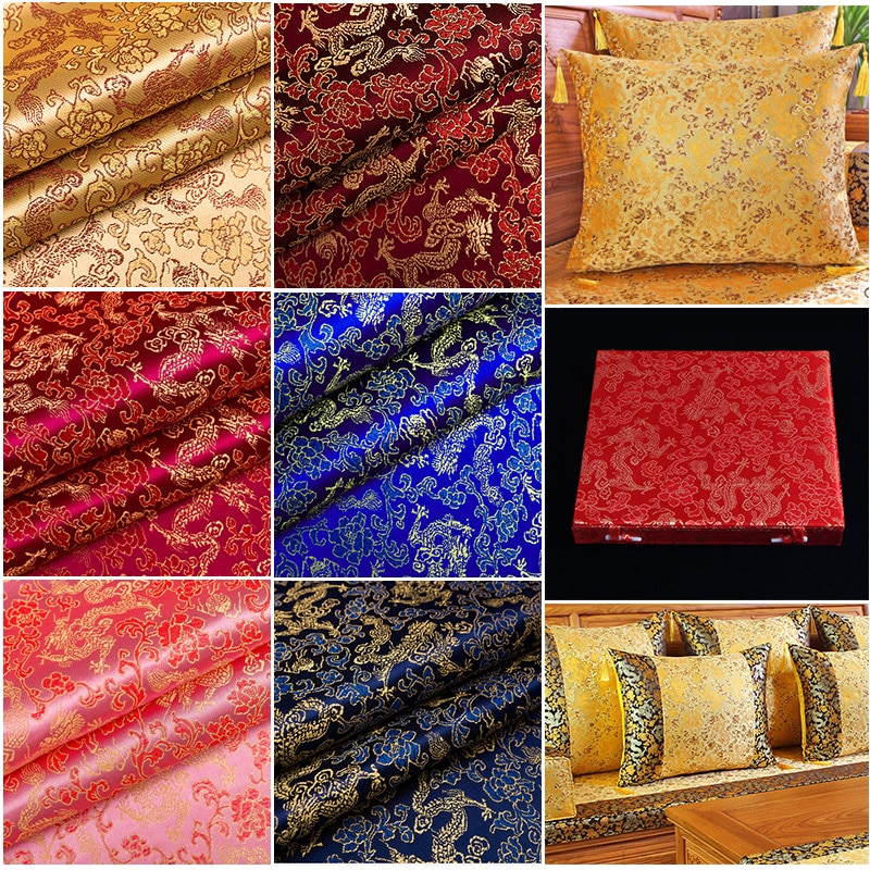 Chinese Stijl Satijn Jacquard Brokaat Stof Voor Naaien Sofa Cover En Diy Cheongsam En Traditionele Chinese Pak TJ0246