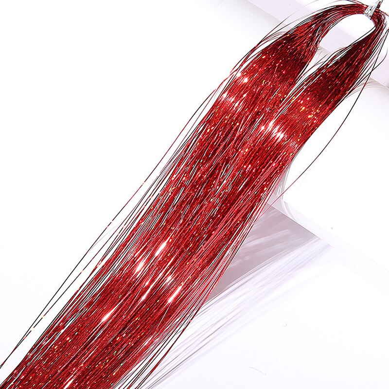 Extensions de cheveux en soie arc-en-ciel, 1 sac, guirlandes scintillantes, accessoires de fête pour filles, couvre-chef de tressage: K