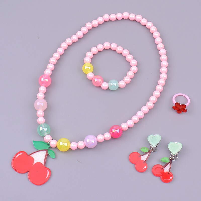 Prinsesse perler halskæde armbånd barn børn smykker til piger baby tilbehør collier choker cosplay legetøj til piger