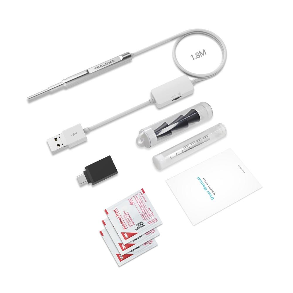3.9mm wifi øre endoskop kamera til iphone  ip67 3 in 1 type c otoscope usb visuel øre ske inspektionskamera til ios android pc: Usb / 3.9mm