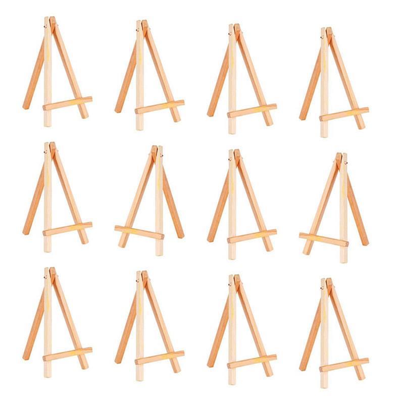 12PCS Mini Easel Wedding Wooden Card Holder DIY Artist Wedding Table Number Place Name Card Photos Stand Display Holder: Large