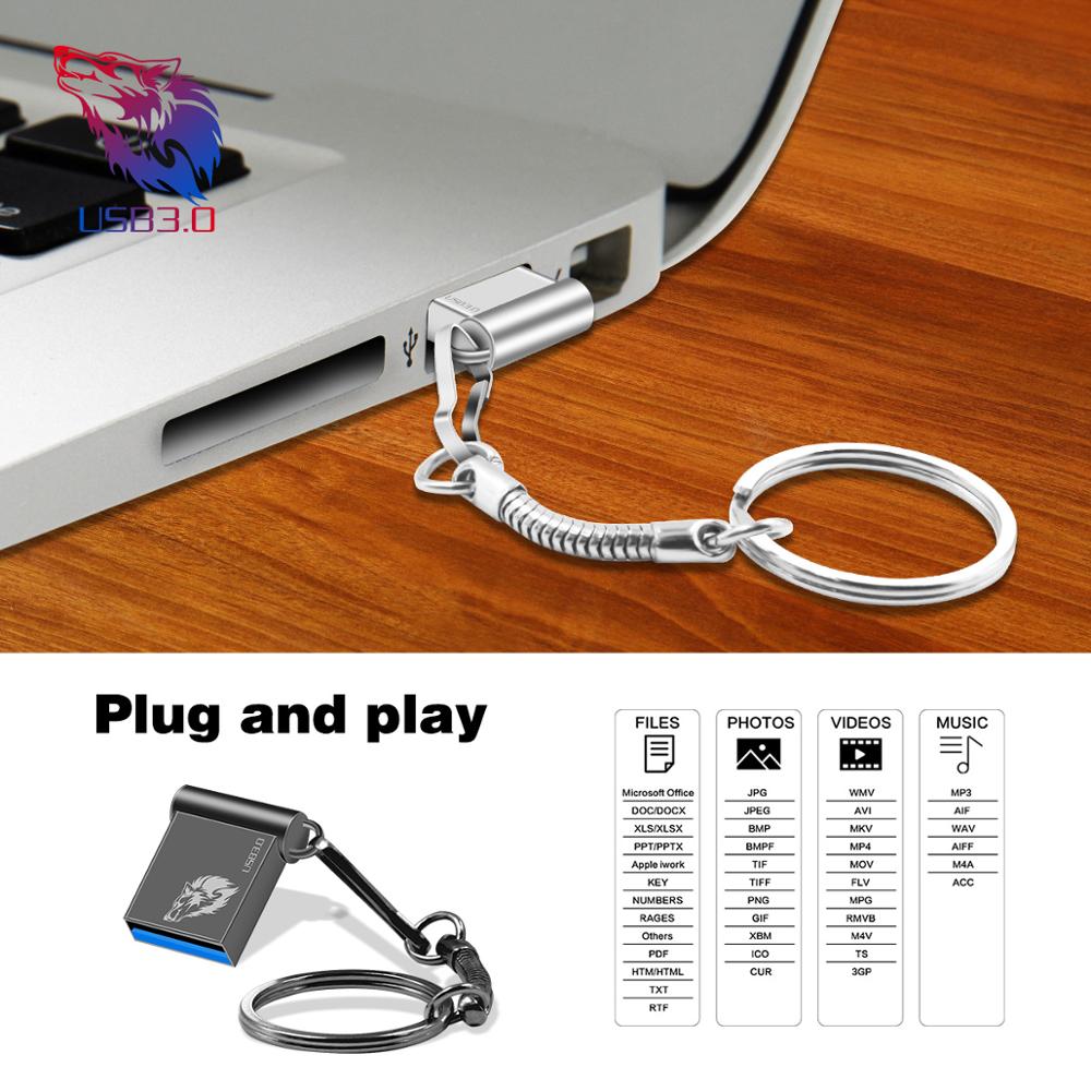 Unidad flash usb Super thiny, 64 gb, 32 gb, alta velocidad, usb 3,0, metal plateado, 16gb, 8gb, 4 gb