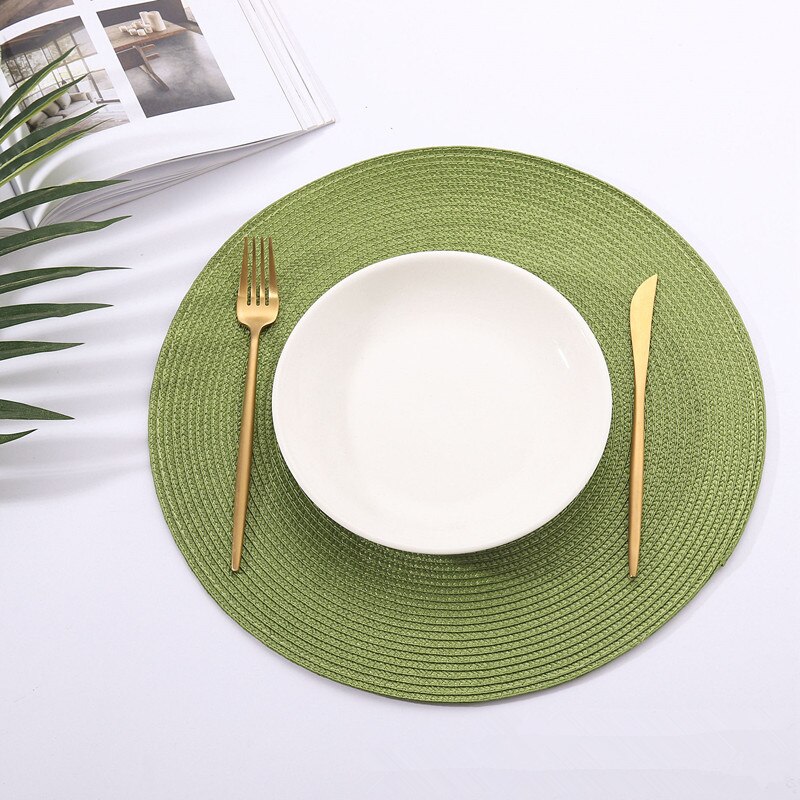 Napperon de Table rond en plastique PP tissé, tapis de Table à manger thermo-isolant, porte-Pot, sous-verres, accessoires de cuisine