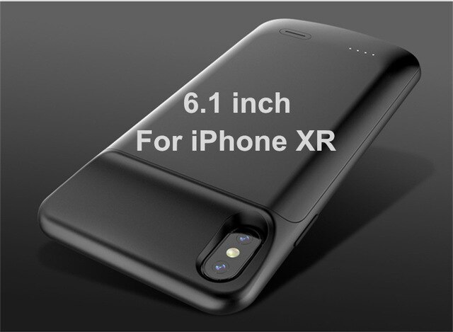 6000Mah Backup Battery Charger Case Voor Iphone Xr Draagbare Power Bank Cover Voor Iphone Xs Max Batterij Opladen Case: Black For iPhone XR