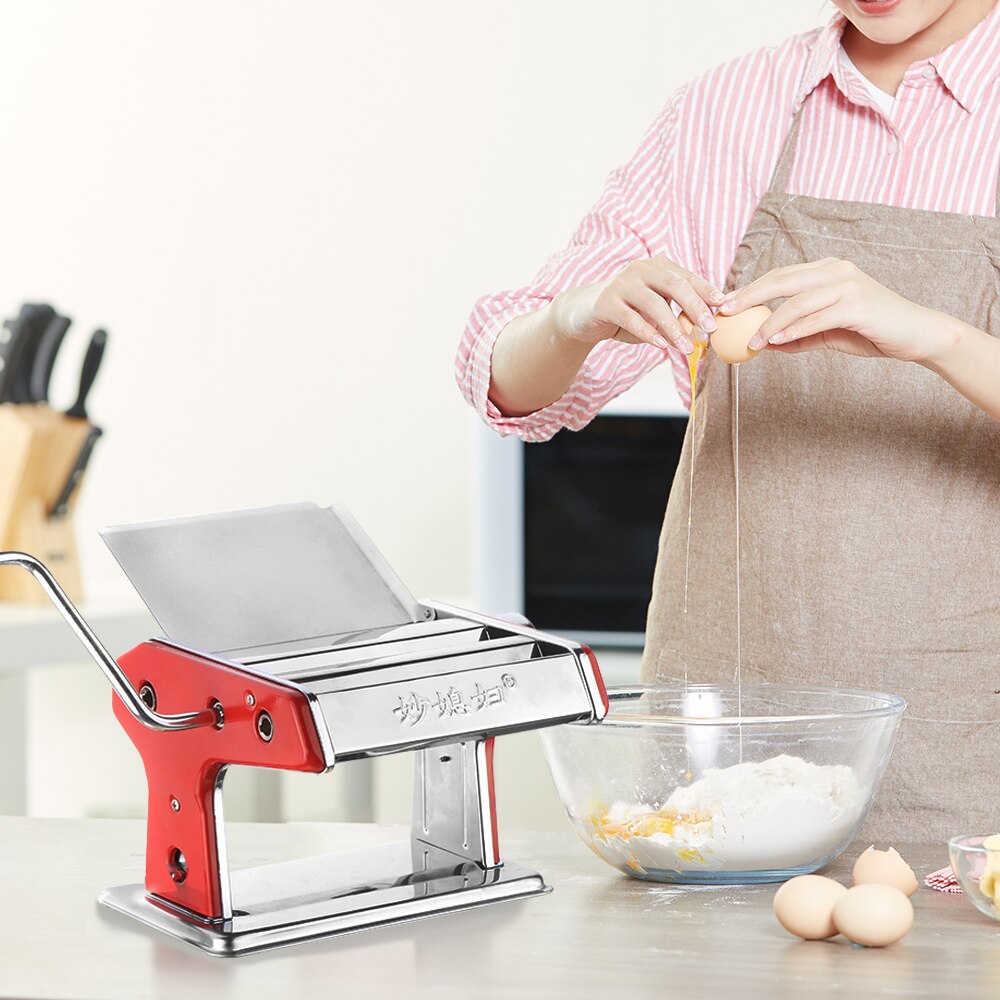 Noodle Maker Machine Handleiding Pasta Maker Noodle Druk Cutter Machine 6 Dikte Instellingen Verse Macaroni Lasagne Noodle Roll Diy