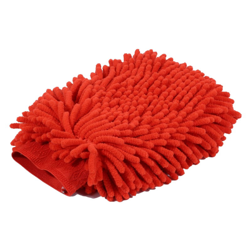 Handschuhe für Haushaltsreinigungstücher, Handschuhe aus Chenille-Korallenvlies, doppelseitige Dekontamination, Reinigungswerkzeug für Autowäsche und Badezimmer: Orange