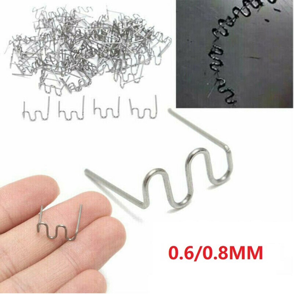 1000 Stuks S Wave Nietjes Voor Auto Bumper Carrosserie Plastic Nietmachine 0.6/0.8Mm Lassen Solderen Supplies