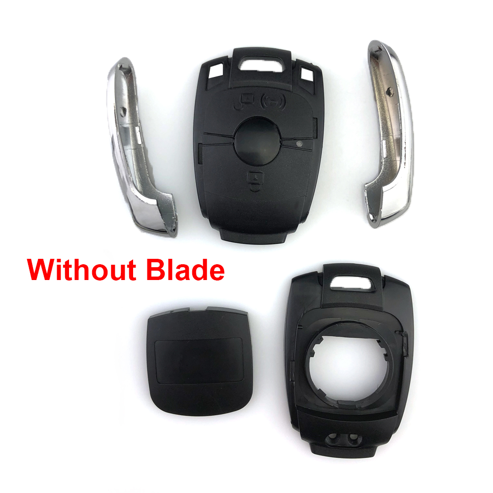 Carcasa de llave de coche para SsangYong Korando Kyron Actyon Rexton Control inteligente cubierta remota de 2 botones funda Fob hoja en blanco de repuesto: Gris