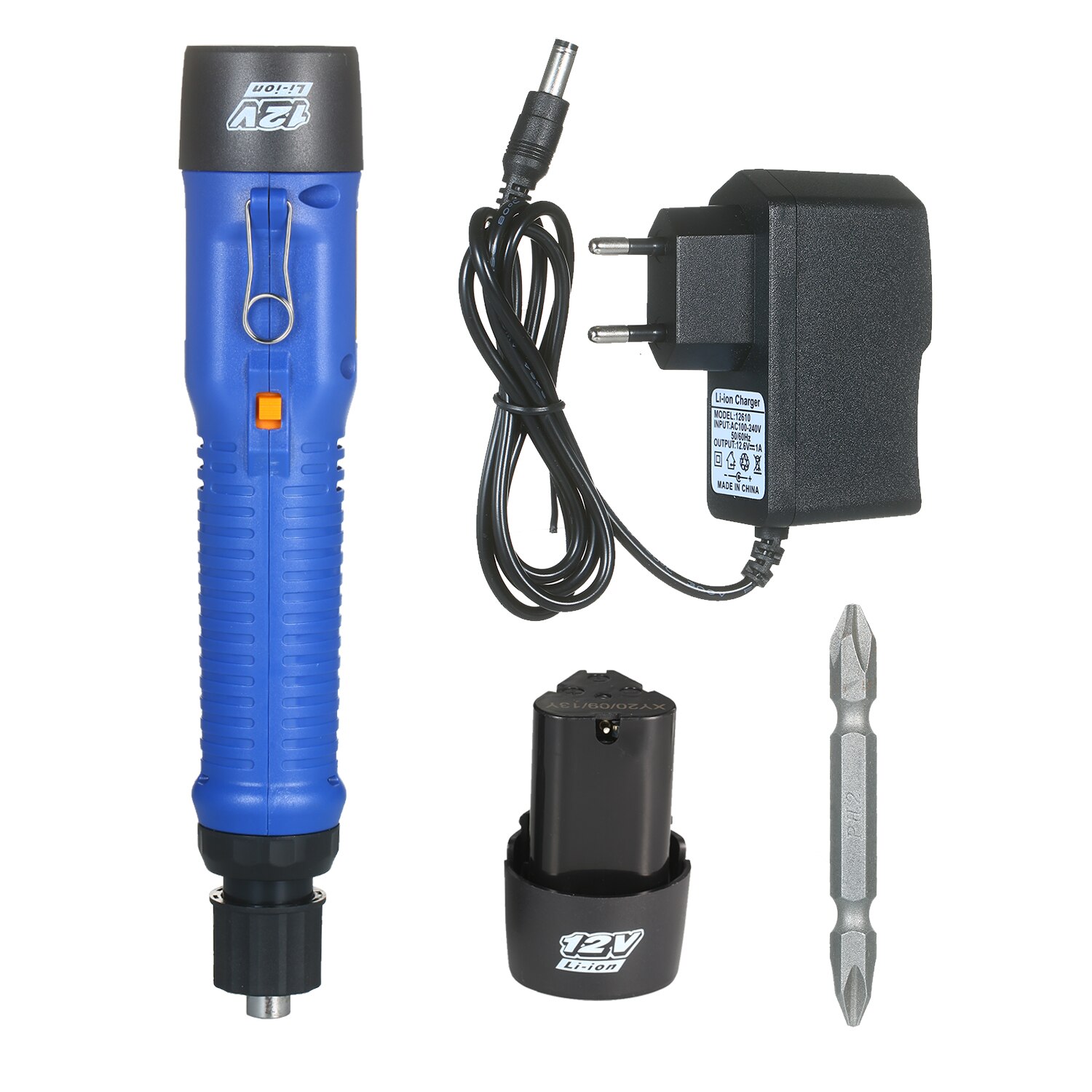 Electric Screwdriver Rechargeable 1500mAh 12V Cordless Mini Power Tool Adjustable Torques Cordless Rechargeable Screwdriver Tool: A 2 PACK BATTERY / EU