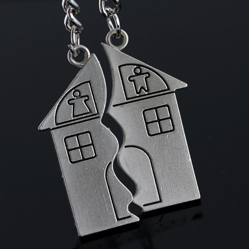 Juego de llaveros para parejas de 2 uds., llavero cadena Chapado en aleación, llaveros creativos con personalidad, joyería decorativa, para hombres y mujeres