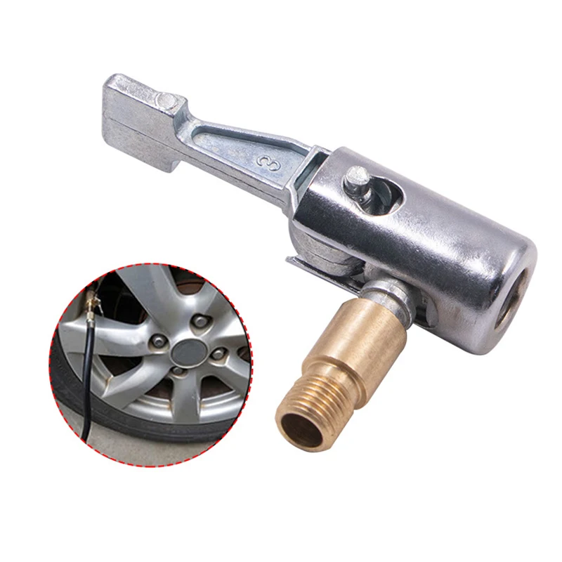 Bærbar oppustelig pumpe til bildæk, luftchuckkompressor, dækpumpe, dækchuck med modhagerforbindelse til slangereparation