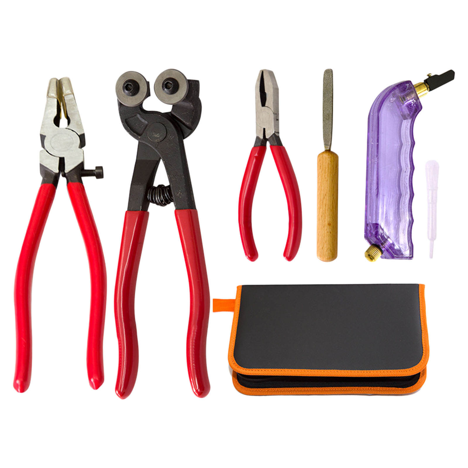 5Pcs Stained Glass Cutting Tools Wheeled Glass Nipper Pliers Heavy Duty Glass Tool Kit for Stained Glass Work