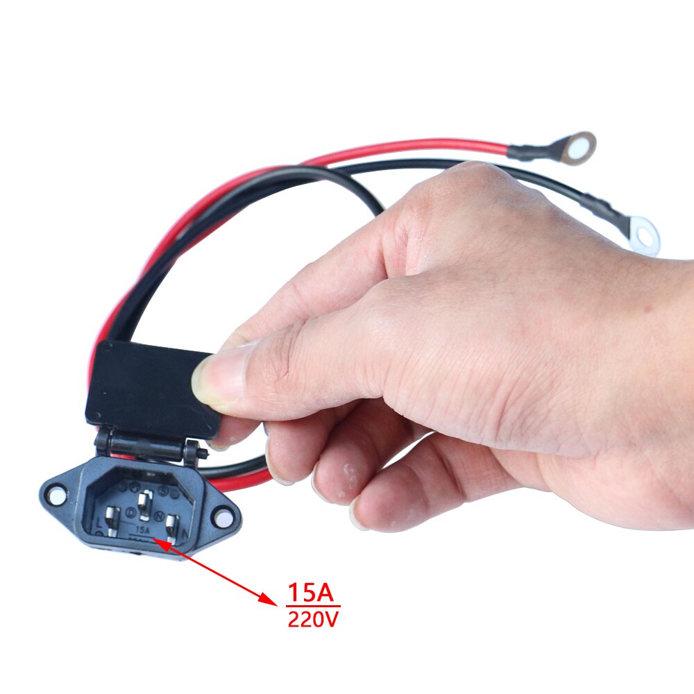 E-bike Scooter Battery Connector Plug Three Vertical Charging Socket With Wires 12AWG Cable For 36V 48V Universal