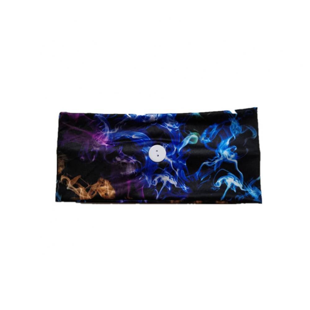 Yoga-haarband, stirnband mit galaxienmuster, unisex, schweißabsorbierend, atmungsaktiv, mit knopfleiste, sport-schweißband