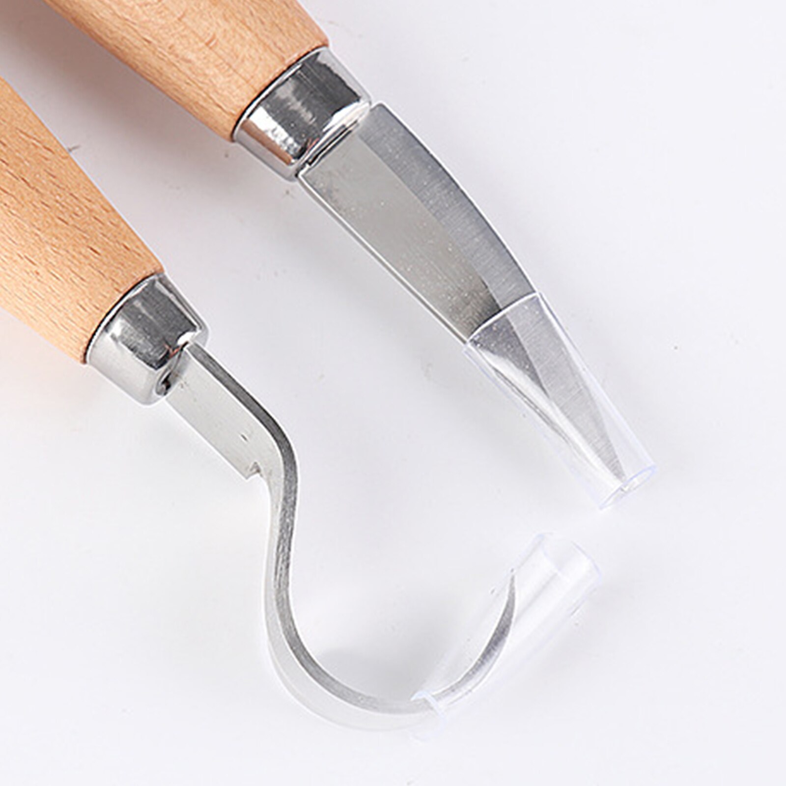 Woodworking Beech Oval Handle Scimitar Straight Knife Carving Knife Home Wood Scraper Carving Straight Knife Carving Tool