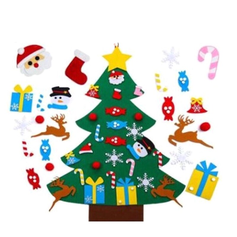 Diy Handgemaakte Vilt Kerstboom Decoratie Kinderen Speelgoed Muur Xmas Versiering
