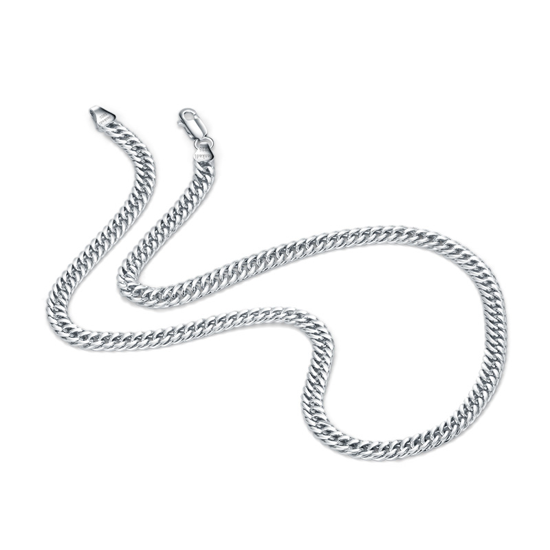 Authentic 100% 925 sterling silver necklace 6mm 18-22 inch Cuban Chain Necklace Men & boy Link Curb Chain Jewelry