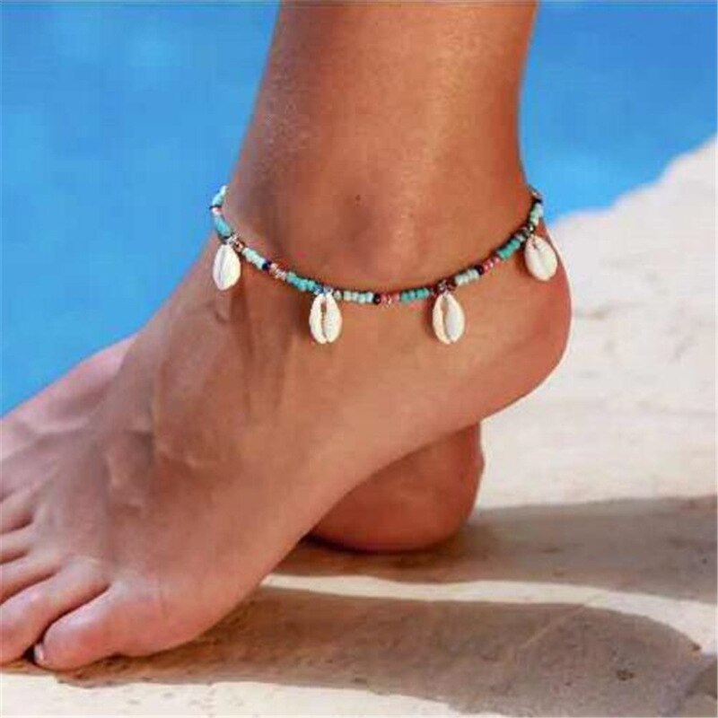 Bohème 6 pièces/lot ensembles de cheville pour femmes Bracelet de cheville sur la jambe or coeur amour barre infini pied chaîne cheville plage bijoux: BB714