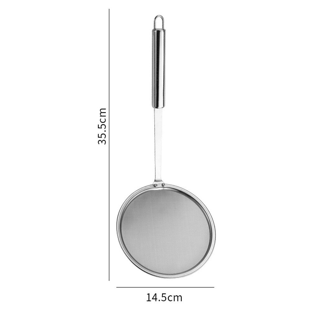 Stainless Steel Colander Spoon Fine Mesh Kitchen Skimmer Frying Cooking Accessories Vegetable Residue Mesh Colander Kitchen Tool: CF0142-01