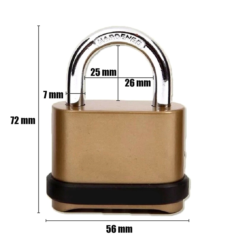 Four-Digit Number Combination Padlock Waterproof Lock for Garage Closet Door PUO88