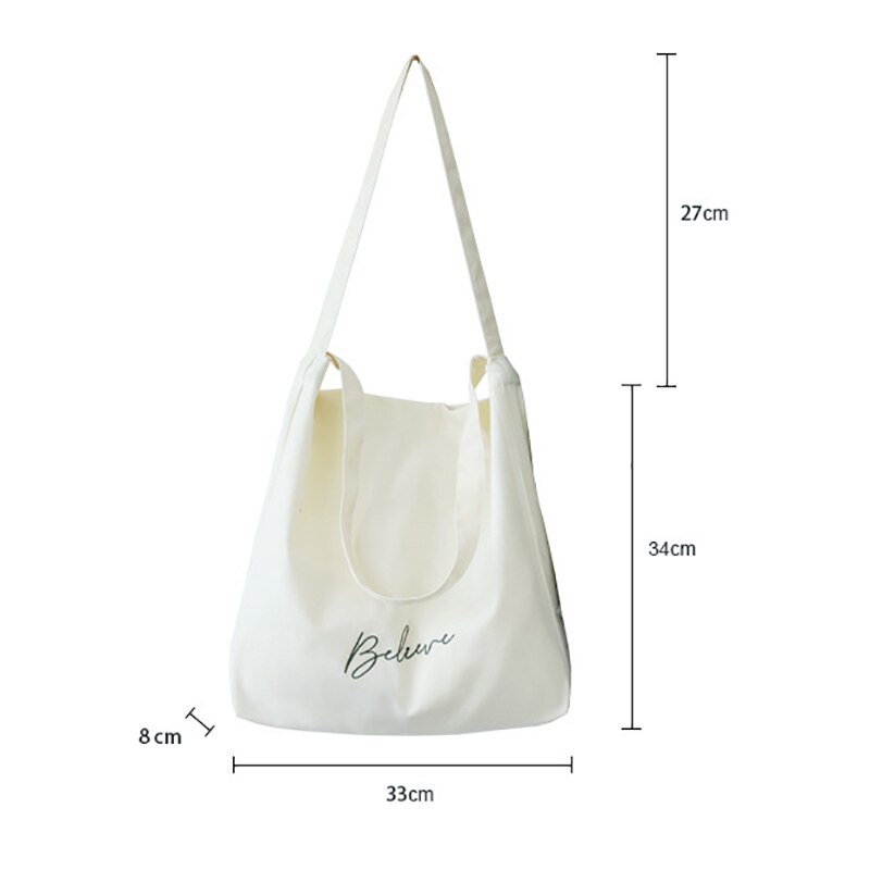 Vrouwen Canvas Schoudertas Boodschappentas Eco Casual Grote Katoenen Doek Tote Shopper Tassen Voor Lady Vrouw Handtassen Brief print