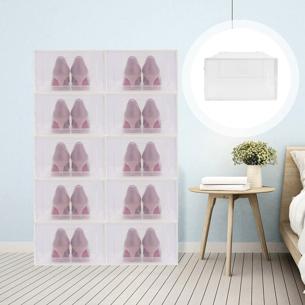 1pc Household Shoes Storage Box Thickened Shoe Box Clamshell Shoe Box: White